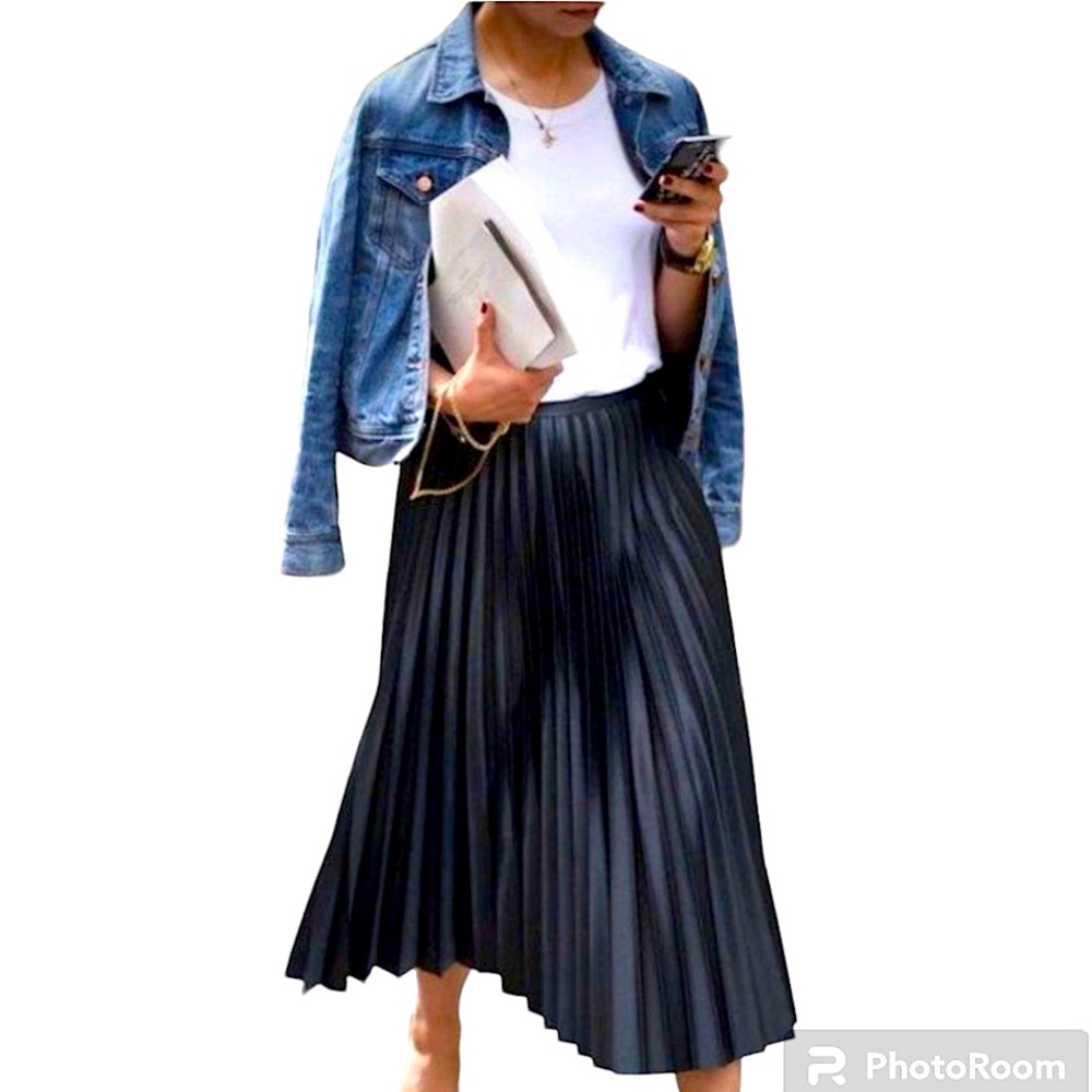 Soft Surroundings Accordion Pleat Maxi Skirt